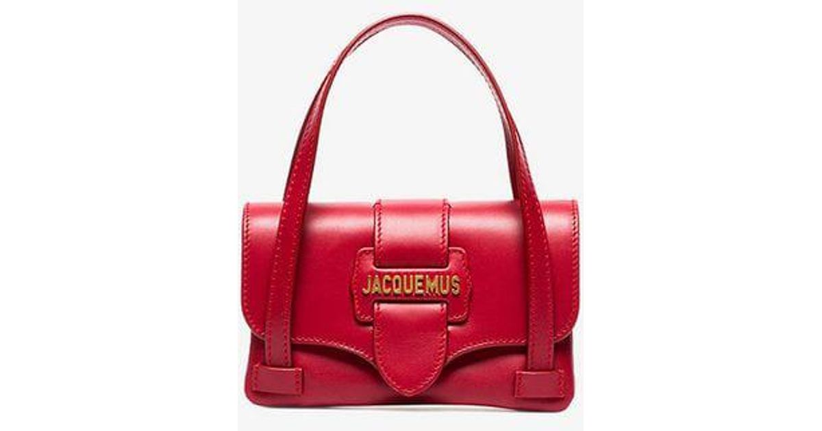 Lyst Jacquemus Red Le Sac Minho Leather Mini Bag In