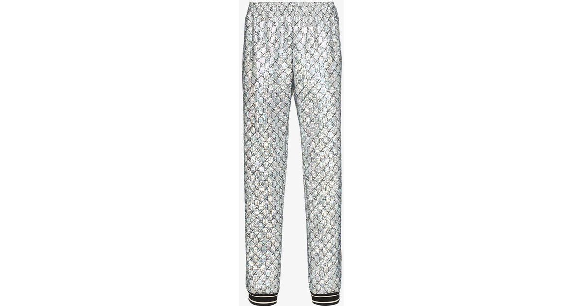 laminated sparkling gg jersey jogging pant