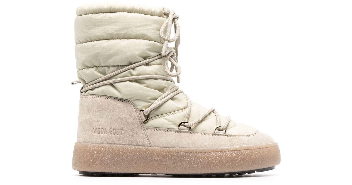 Moon Boot Rubber Neutral Ltrack Snow Boots in Natural | Lyst