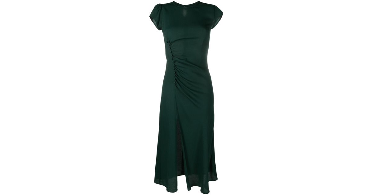 Reformation Frasier Button-detailed Dress in Green | Lyst