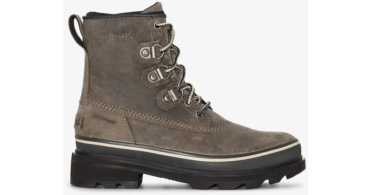 Sorel Green Lennox Street Laceup Leather Ankle Boots Lyst