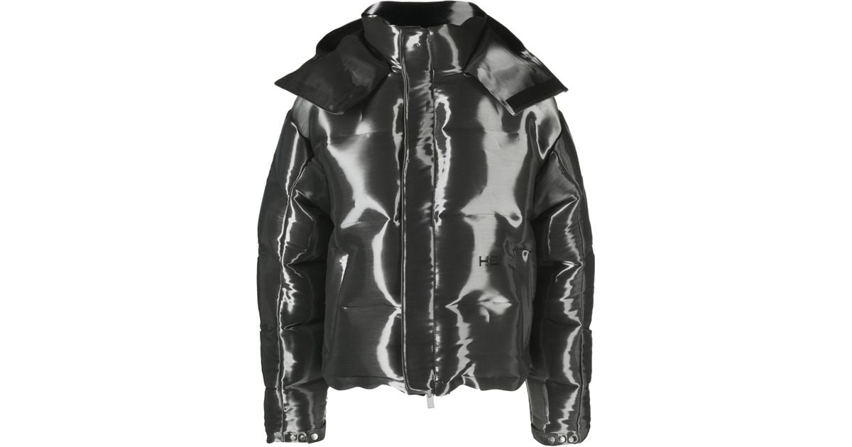 HELIOT EMIL Grey Liquid Metal Down Jacket - Men's - Polyester/fabric ...