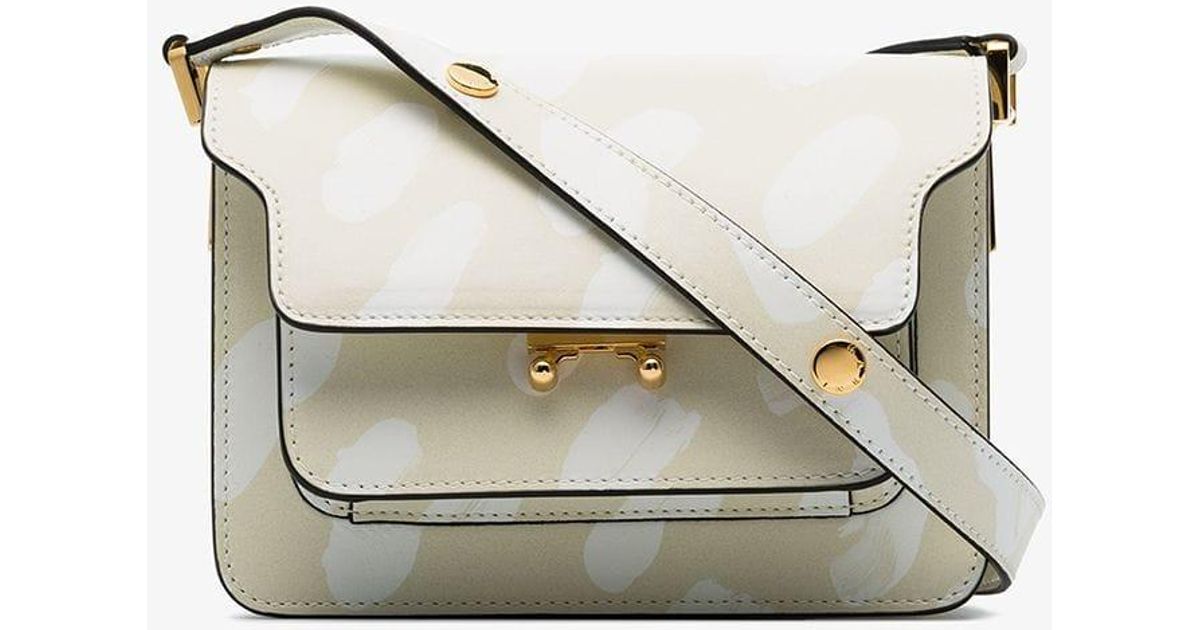 Marni White Trunk Medium Paint Print Leather Shoulder Bag Lyst