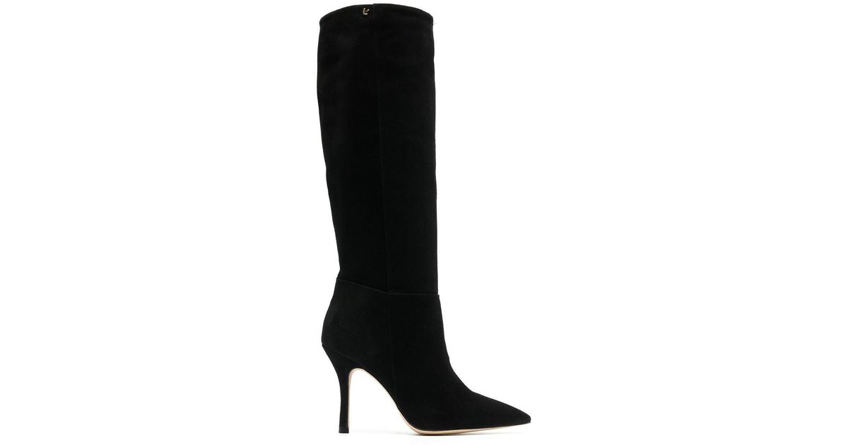 Larroude Black Kate 100 Suede Knee-high Boots | Lyst
