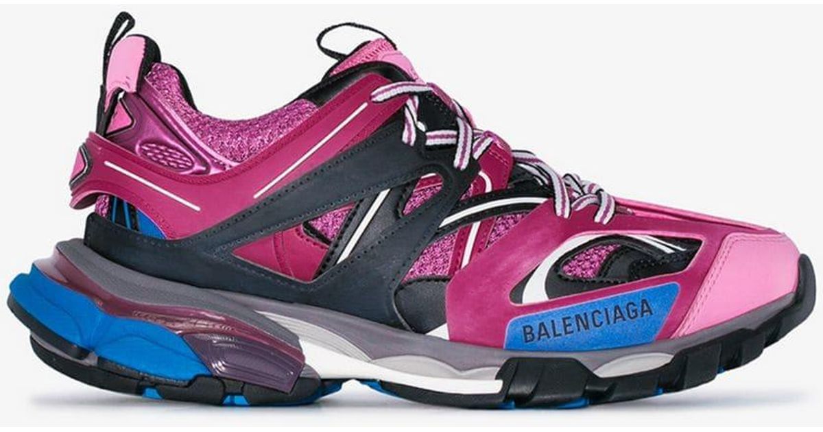 balenciaga track sneakers blue and pink