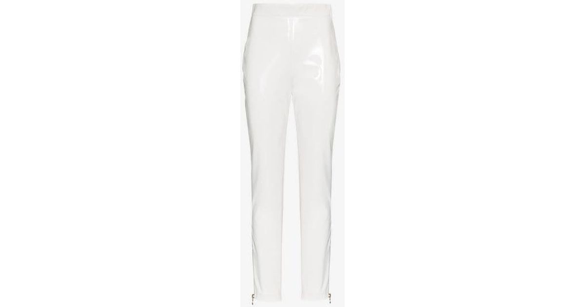white vinyl trousers