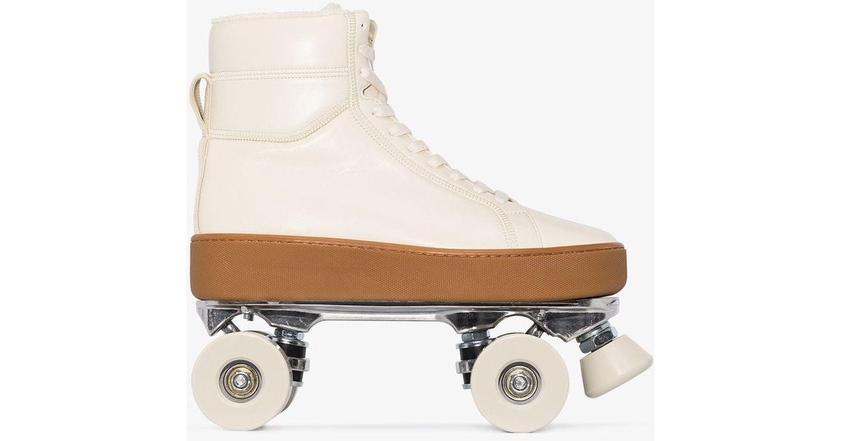 Bottega Cream Quilted Leather Roller Skate Sneakers Lyst