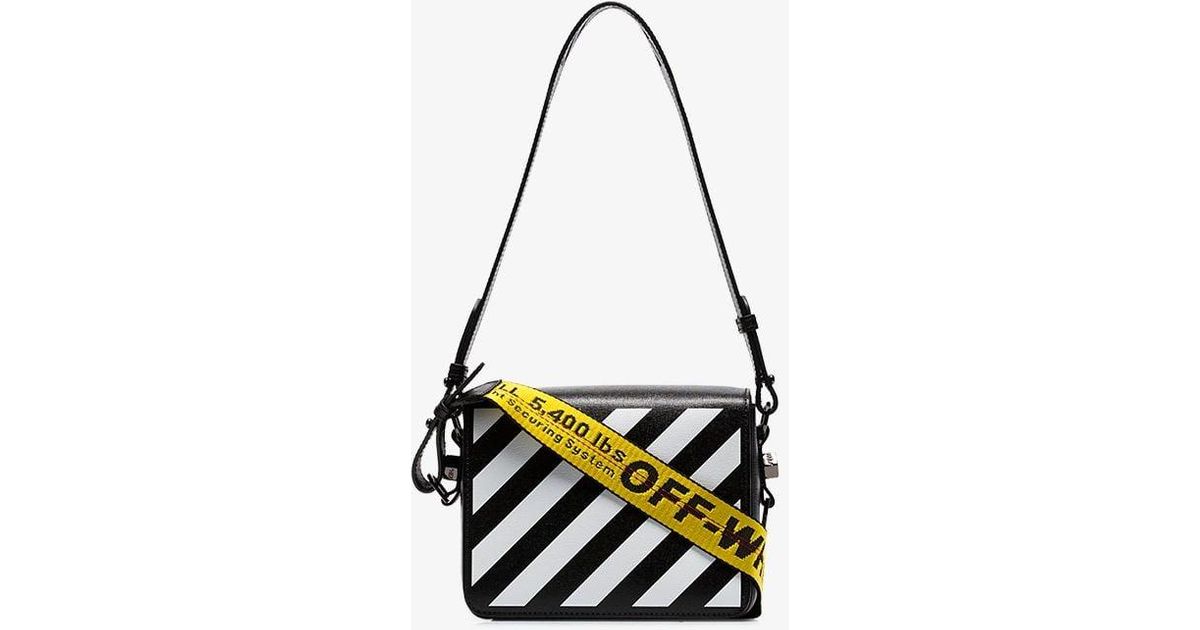 off white striped shoulder bag
