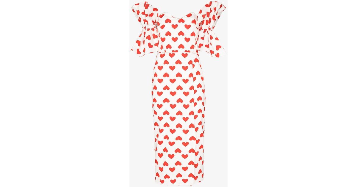 Sophia Heart Print Midi Dress ...
