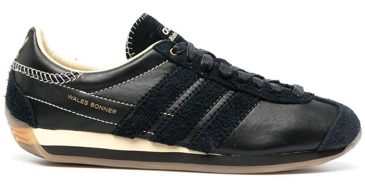 adidas X Wales Bonner Black Country Panelled Leather Sneakers | Lyst UK