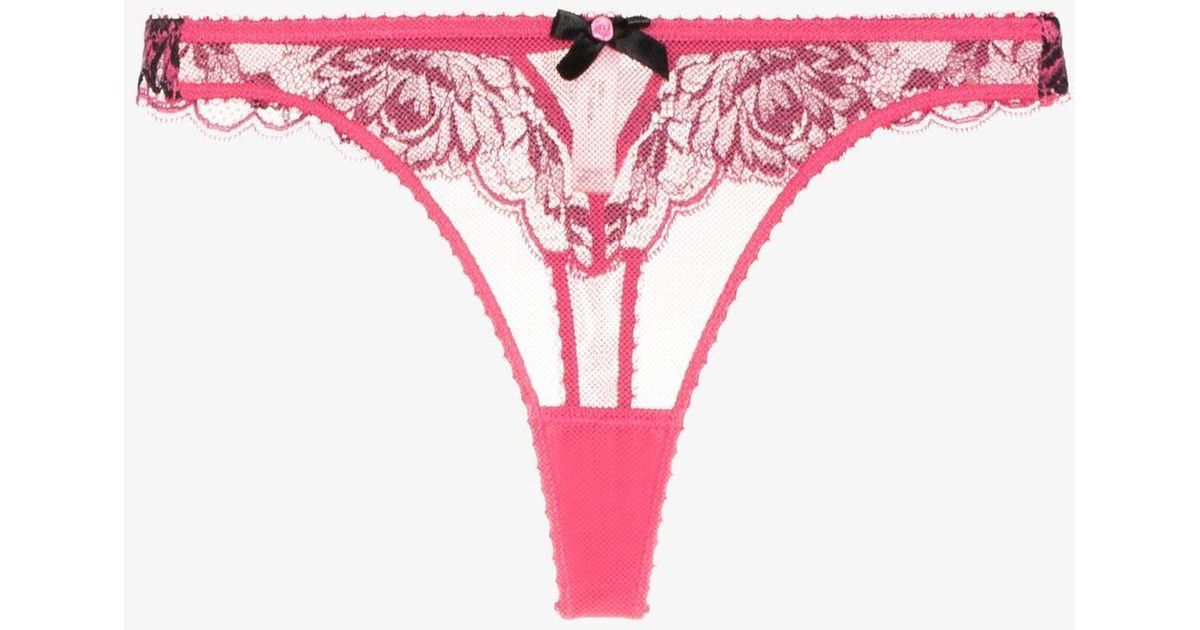 Agent Provocateur Lace Yara Fishnet Thong in Pink | Lyst