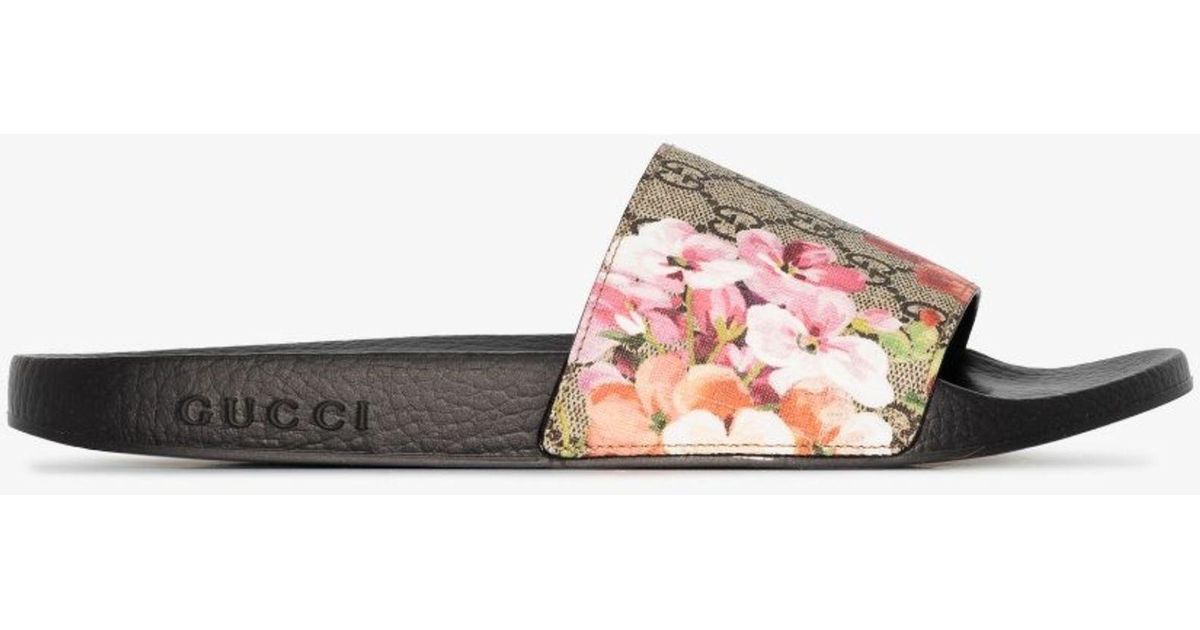 Gucci Multicoloured Blooms Floral Slides in Pink Lyst