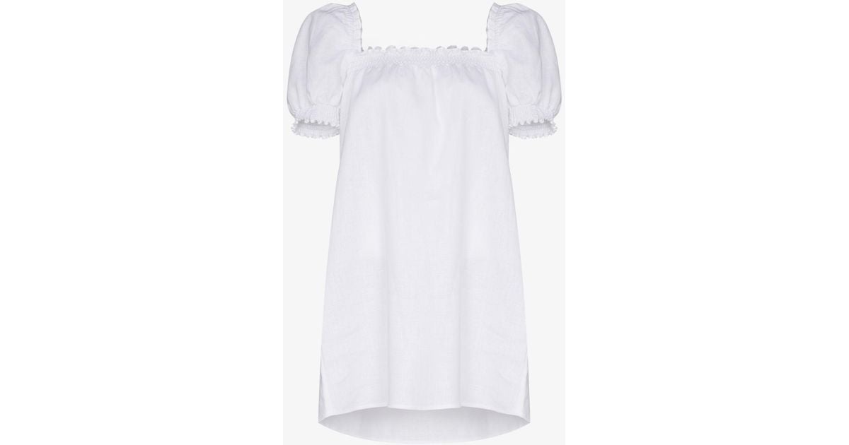 Reformation Carsen Linen Mini Dress in White Lyst