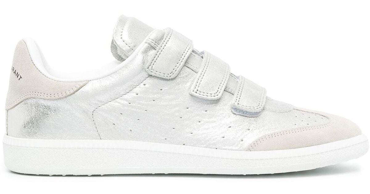Isabel Marant Suede Silver Beth Low-top Sneakers in White | Lyst