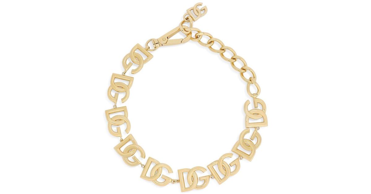 Dolce & Gabbana Gold-plated Interlocking Logo Choker Necklace in ...