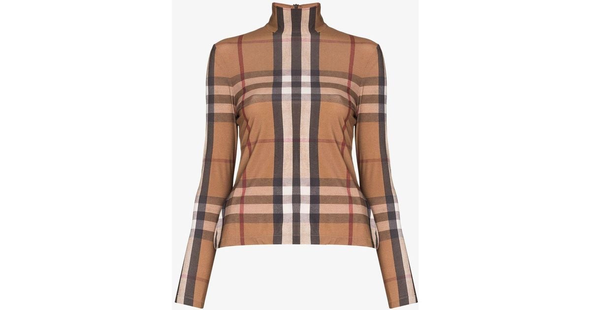 Burberry Emery Vintage Check Top in Brown | Lyst