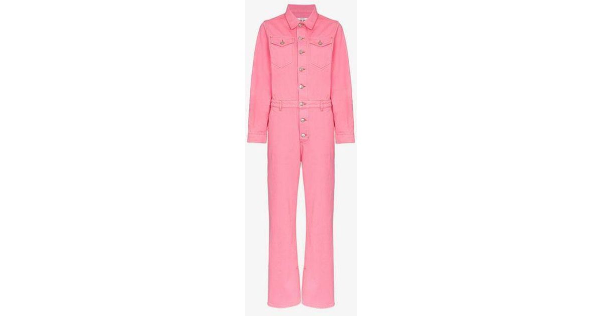 ganni pink boiler suit