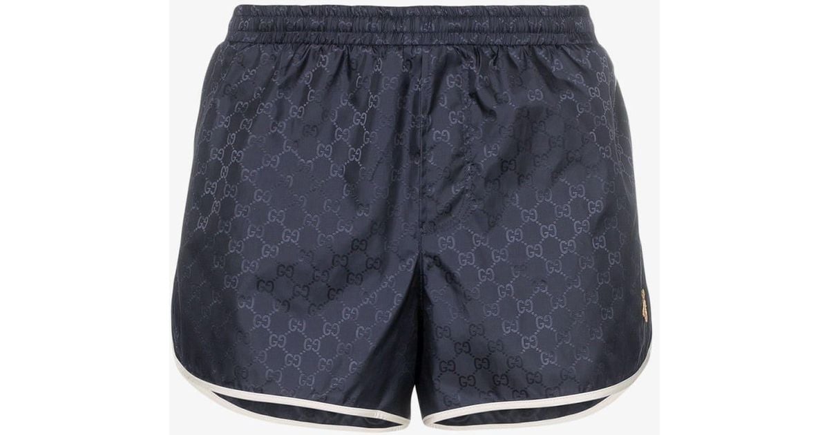 Gucci Synthetic GG Monogram Swim Shorts in Blue for Men | Lyst