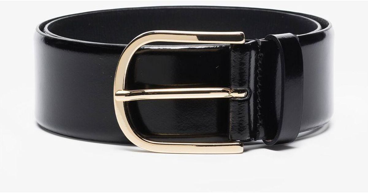 Totême Wide Leather Belt in Black | Lyst UK