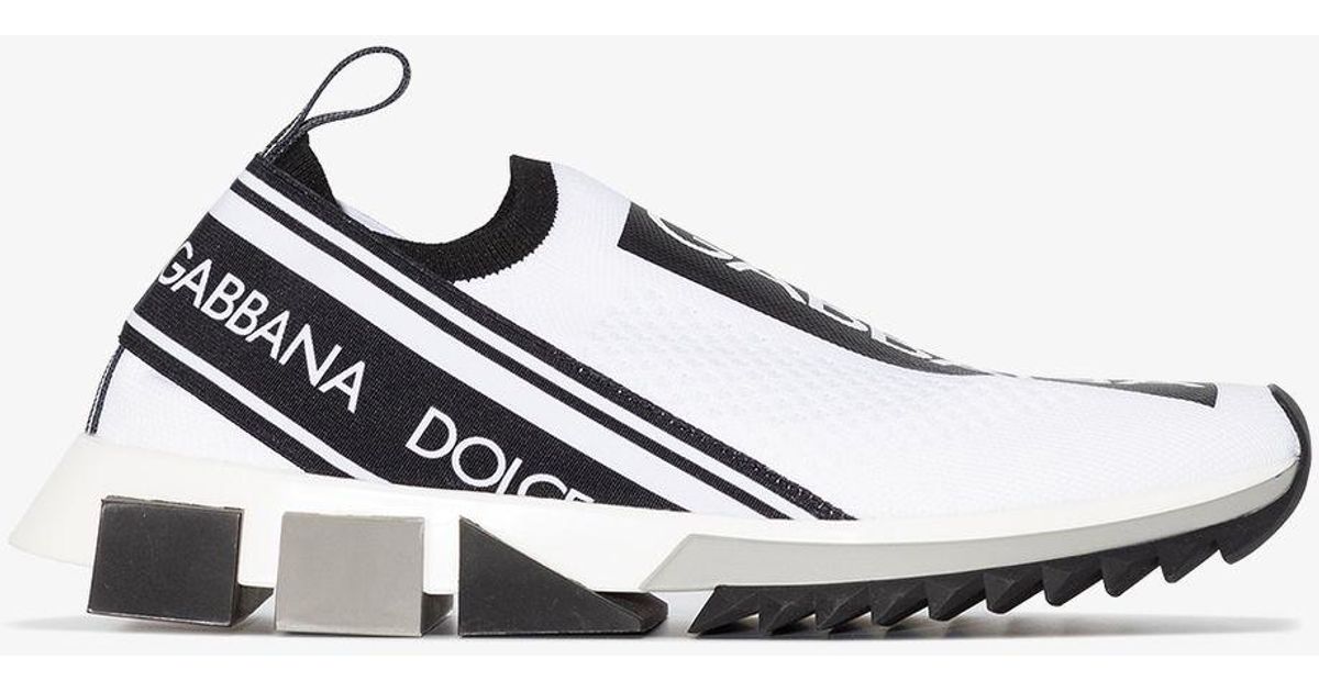 Dolce & Gabbana Synthetic Sorrento Knit Sneakers in White for Men | Lyst