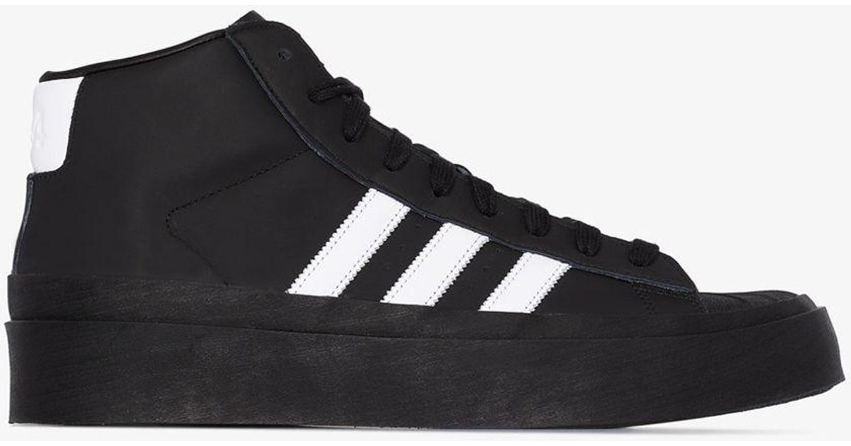 adidas Pro Model Leather Sneakers in Black for Men - Lyst