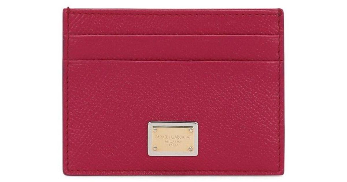 Dolce & Gabbana Red Dauphine Leather Card Holder Lyst
