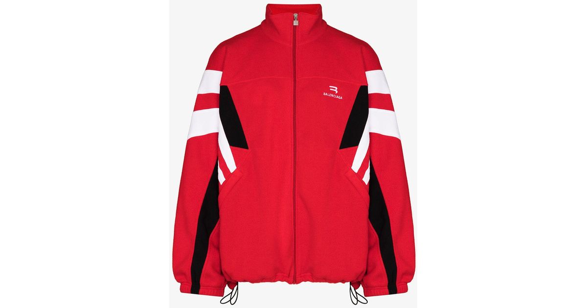 Balenciaga Sporty B Oversized Track Jacket in Red for Men | Lyst
