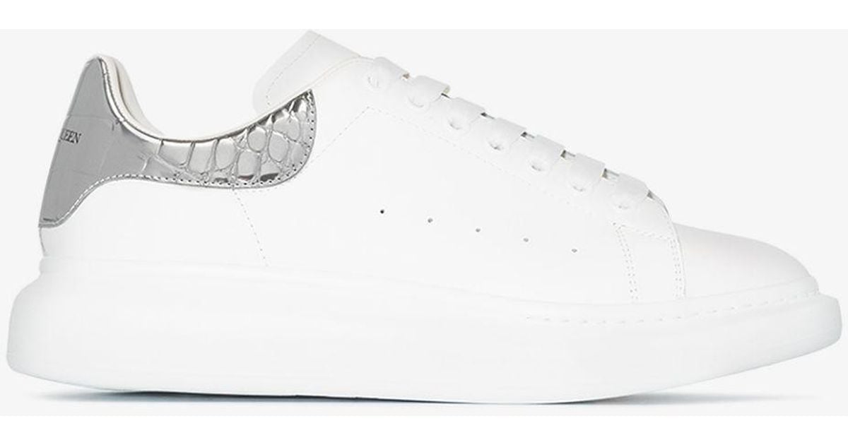 alexander mcqueen white & silver oversized sneakers