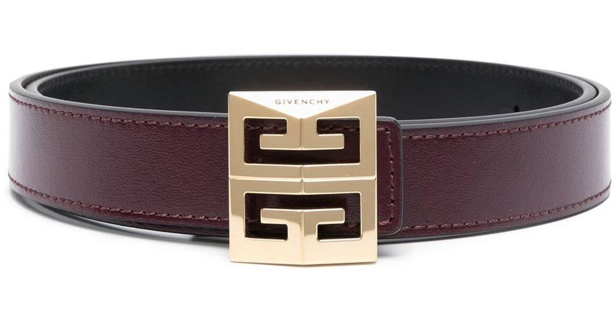 Givenchy Red Reversible 4g Buckle Leather Belt in Purple | Lyst