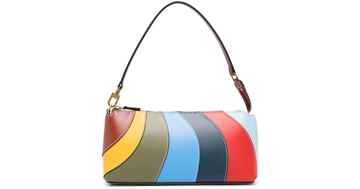 STAUD Blue Riviera Kaia Rainbow Leather Shoulder Bag Lyst