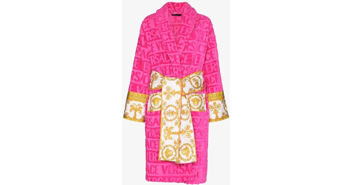versace bathrobe pink