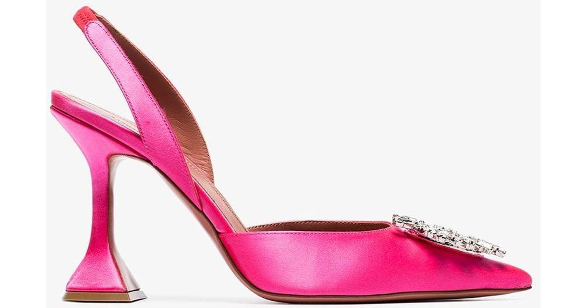 amina muaddi satin pumps