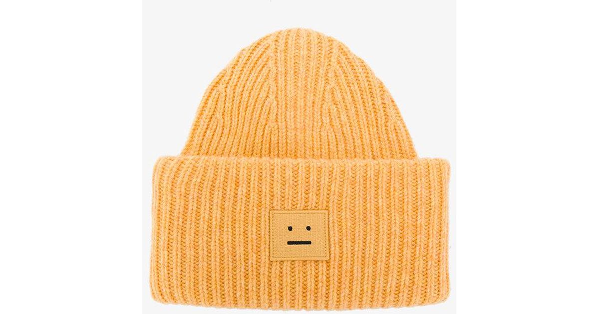 acne beanie yellow