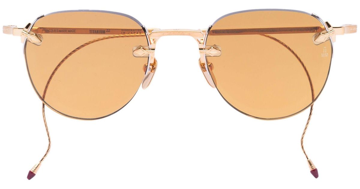 Jacques Marie Mage Goldtone El Dorado Round Sunglasses in Natural for Men Lyst