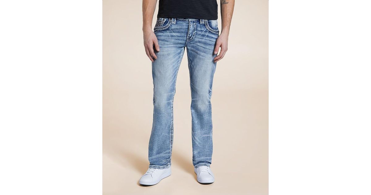 Slim Bot Rock Revival Darnell Slim Boot Stretch Jean in Blue for Men | Lyst