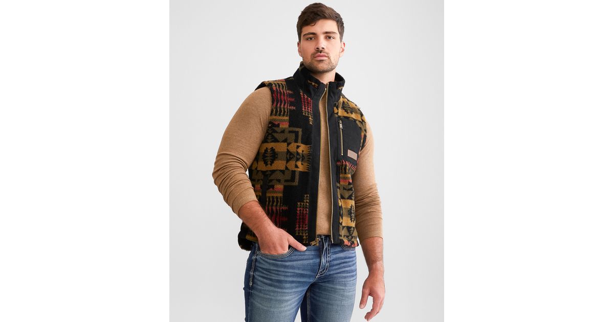 Pendleton Ridgeline Fleece Vest in Brown for Men Lyst