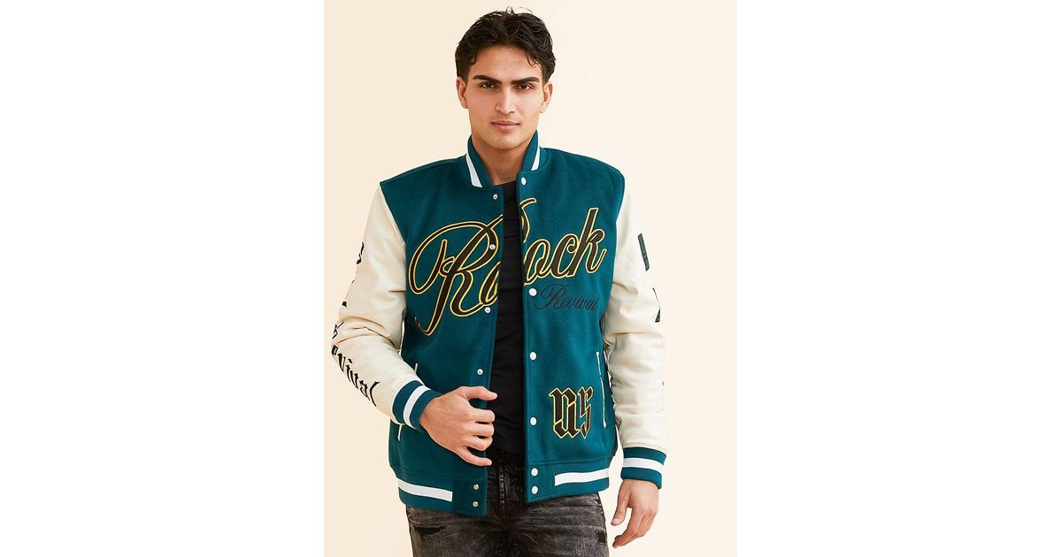 Rock Revival Varsity Jacket in Blue for Men Lyst