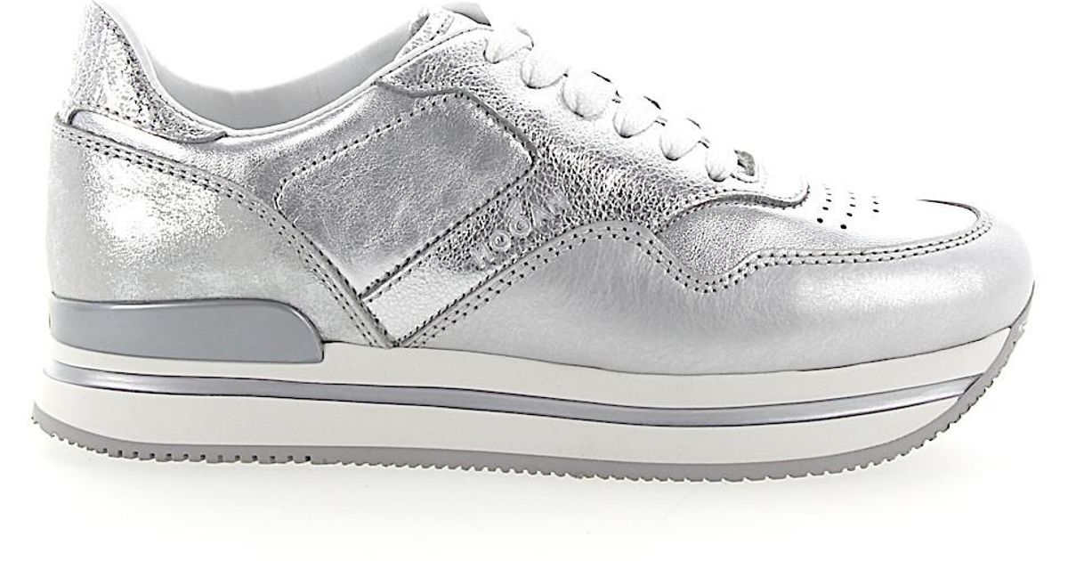 Hogan Leather Lace Up Shoes in Grey (Gray) - Lyst