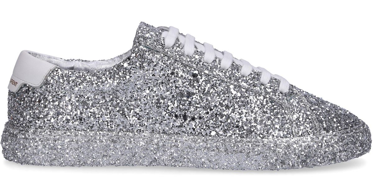 Saint Laurent Schuhe Sneaker low ANDY Glitter in Grau | Lyst DE