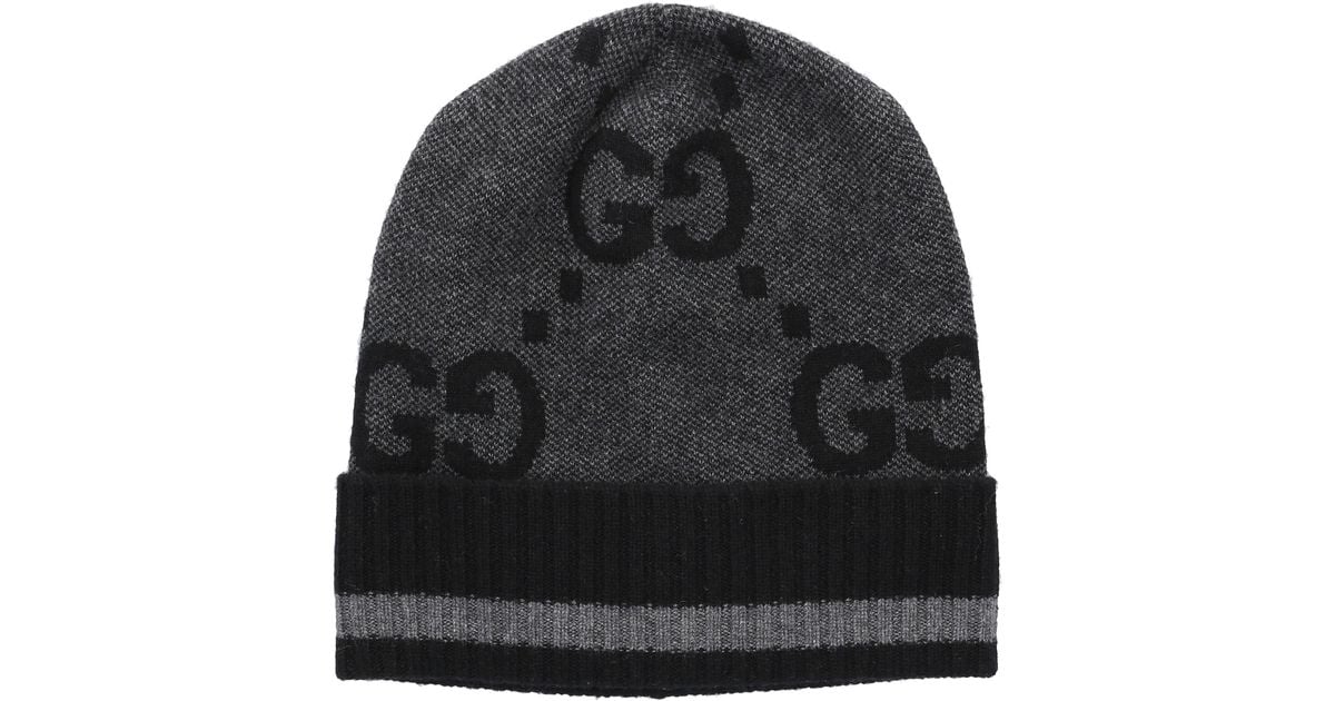 Gucci GG Cashmere Beanie in Black for Men Lyst