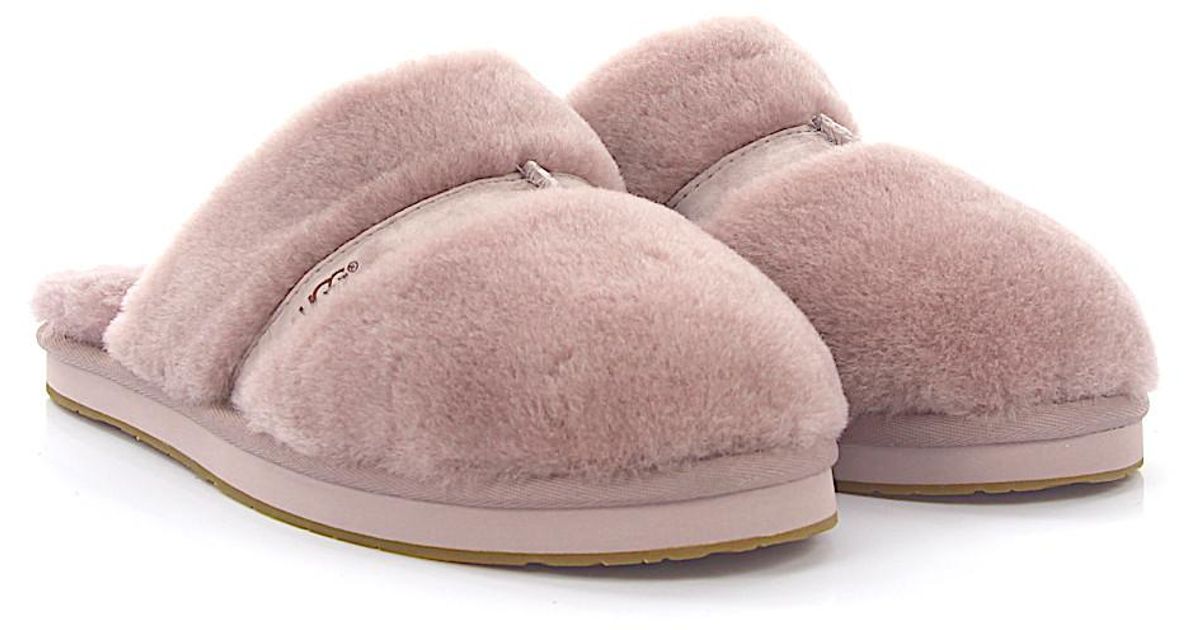 Ugg House Slippers Dalla Nubuck Leather Lambskin Pink Lyst Ugg House Slippers Dalla Nubuck Leather