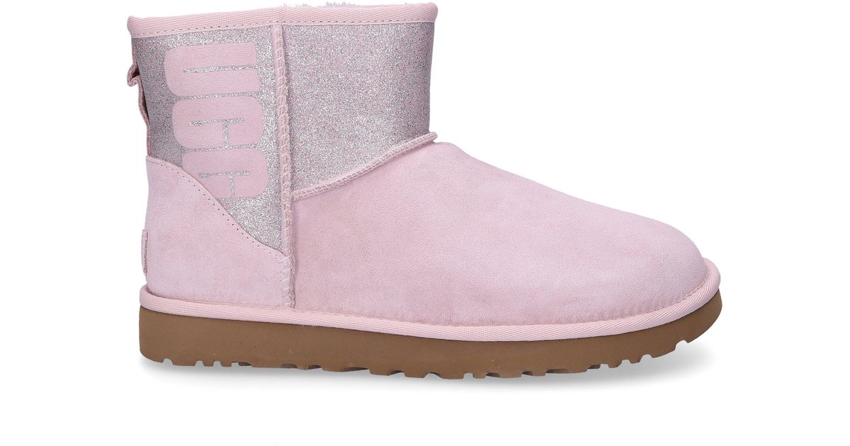 UGG Ankle Boots Sparkle Glitter Suede Glitter Logo Rose in Pink - Save 41%  - Lyst