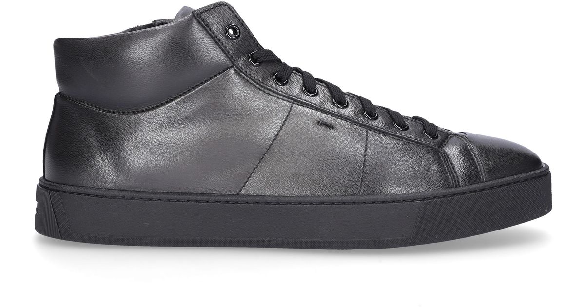 Santoni Leather Sneakers Grey 20851 in Gray for Men - Lyst