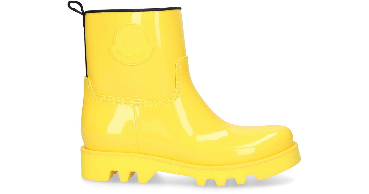 Moncler Rain Boots Ginette Gum in Yellow | Lyst UK