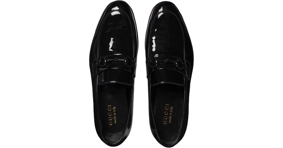 Gucci Loafers Horsebit Patent Leather in Black for Men | Lyst