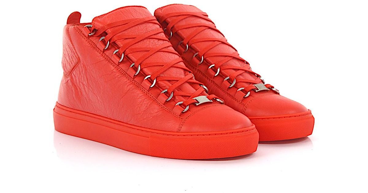 balenciaga high top mens orange
