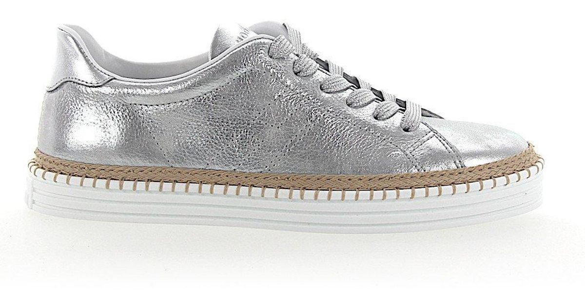 Hogan Sneakers R260 Leather Metallic Silver Finished | Lyst