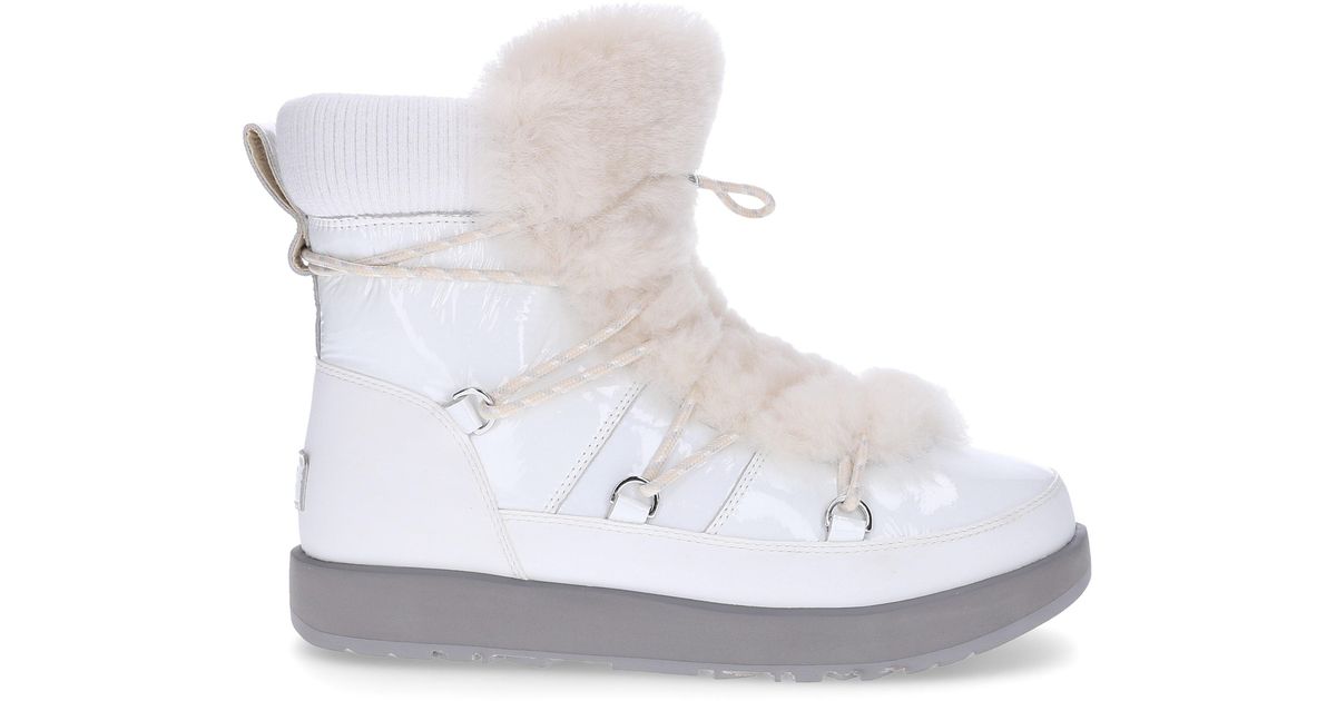 UGG Women's Highland Round Toe Leather & Sheepskin Waterproof Boots in  White | Lyst Canada