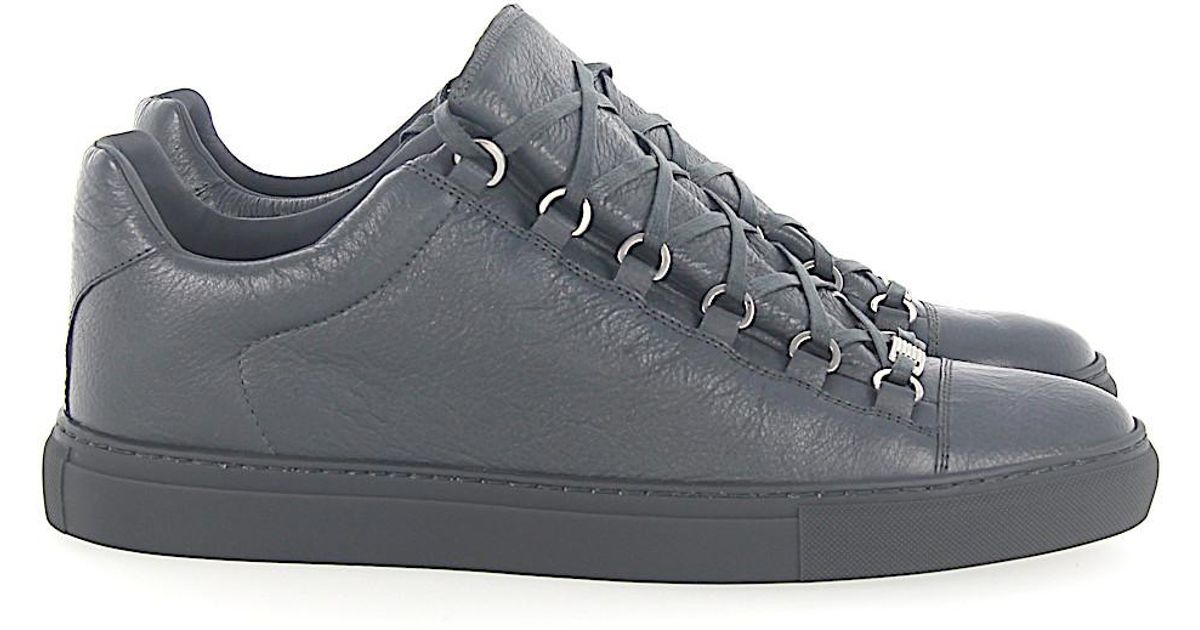 Balenciaga Leather Sneaker Arena Low Leder Grau Crinkled in Grey (Grey) for  Men | Lyst UK