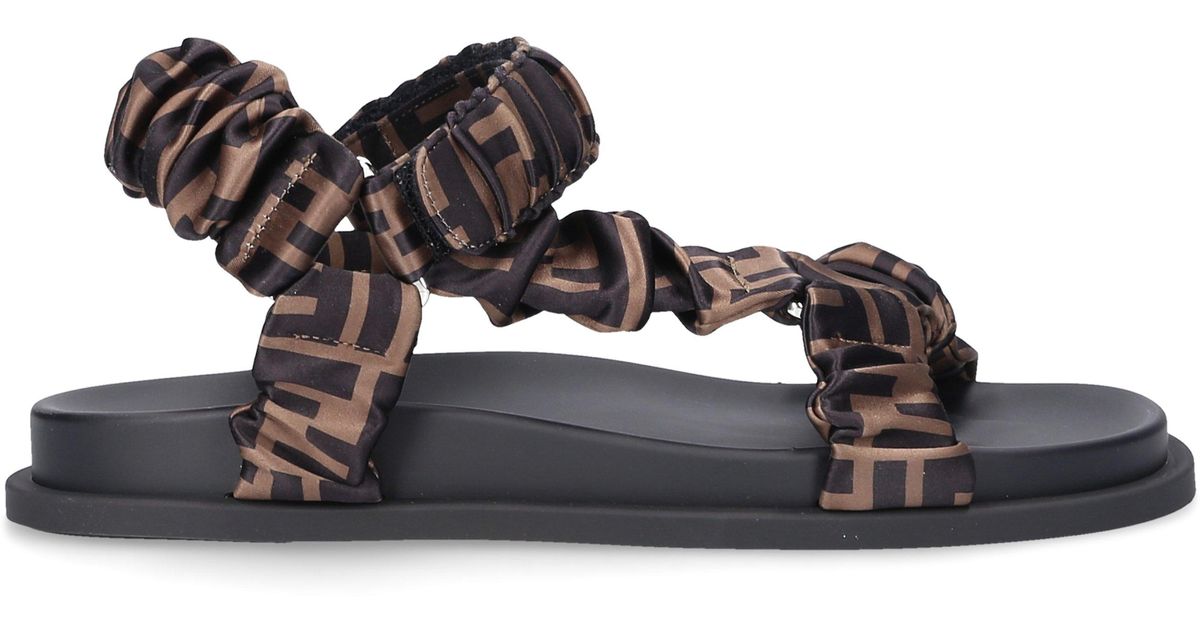 Fendi Sandals Monogram Track in Brown Lyst